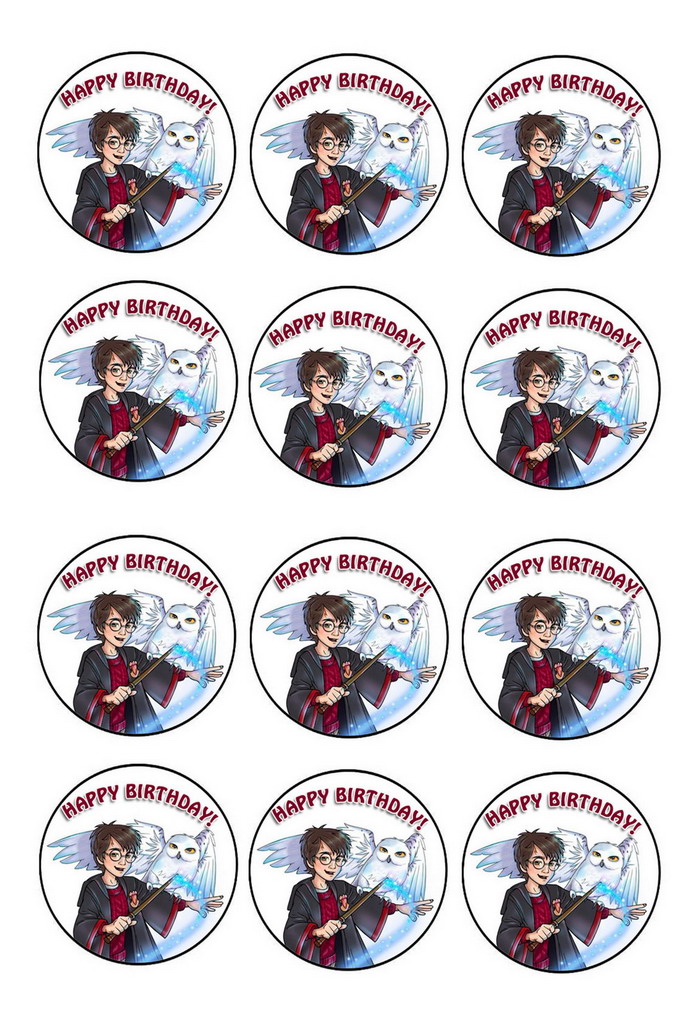 Harry Potter Cupcake Toppers Birthday Printable