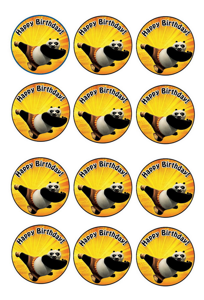 Kung Fu Panda Cupcake Toppers Birthday Printable