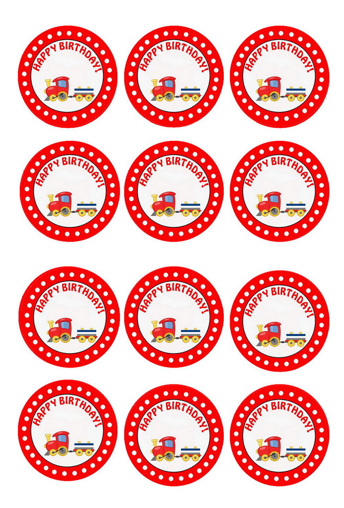 Train Cupcake Toppers Birthday Printable