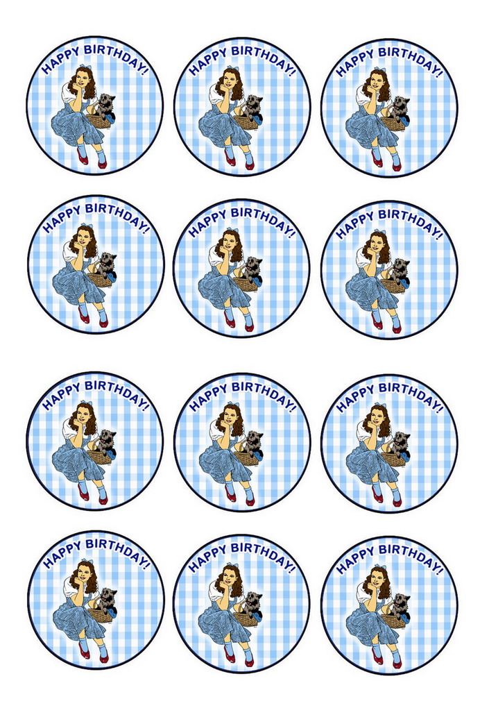 Wizard Of Oz Cupcake Toppers Birthday Printable