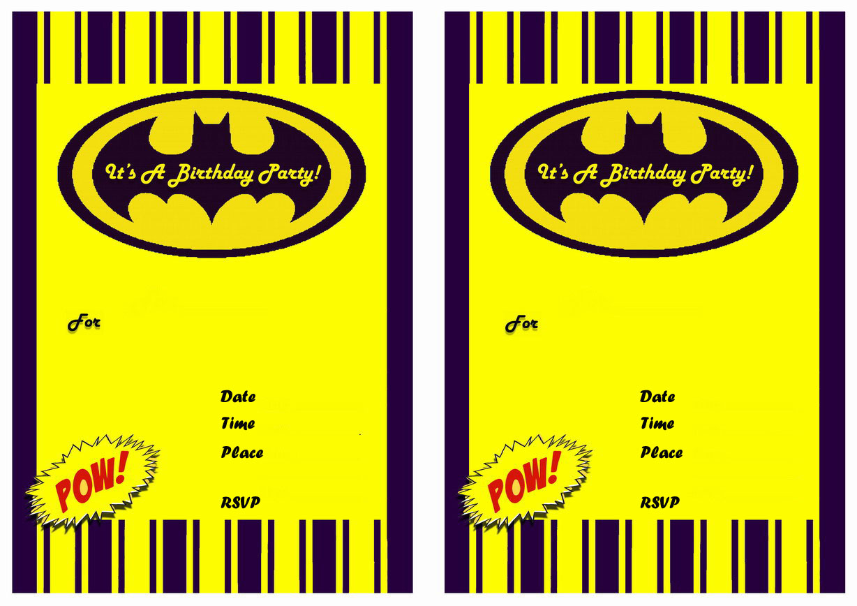 Batman Birthday Invitations Birthday Printable