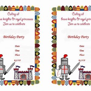 Birthday Printable | Knights Birthday Invitations