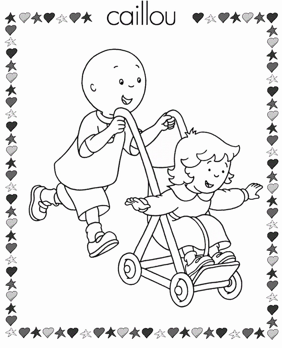 caillou coloring pages birthday - photo #17