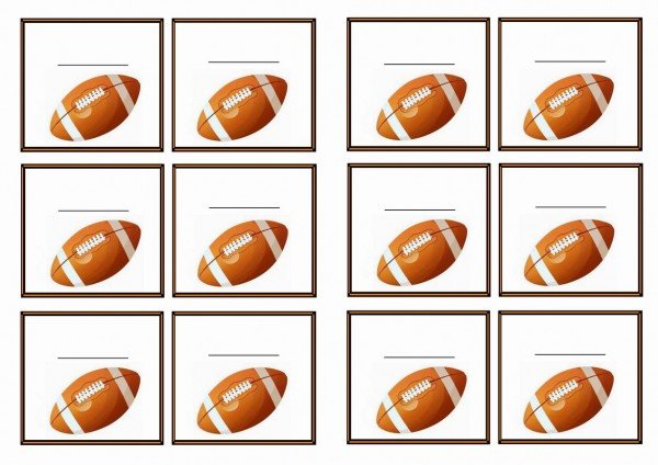 Football Name Tags | Birthday Printable