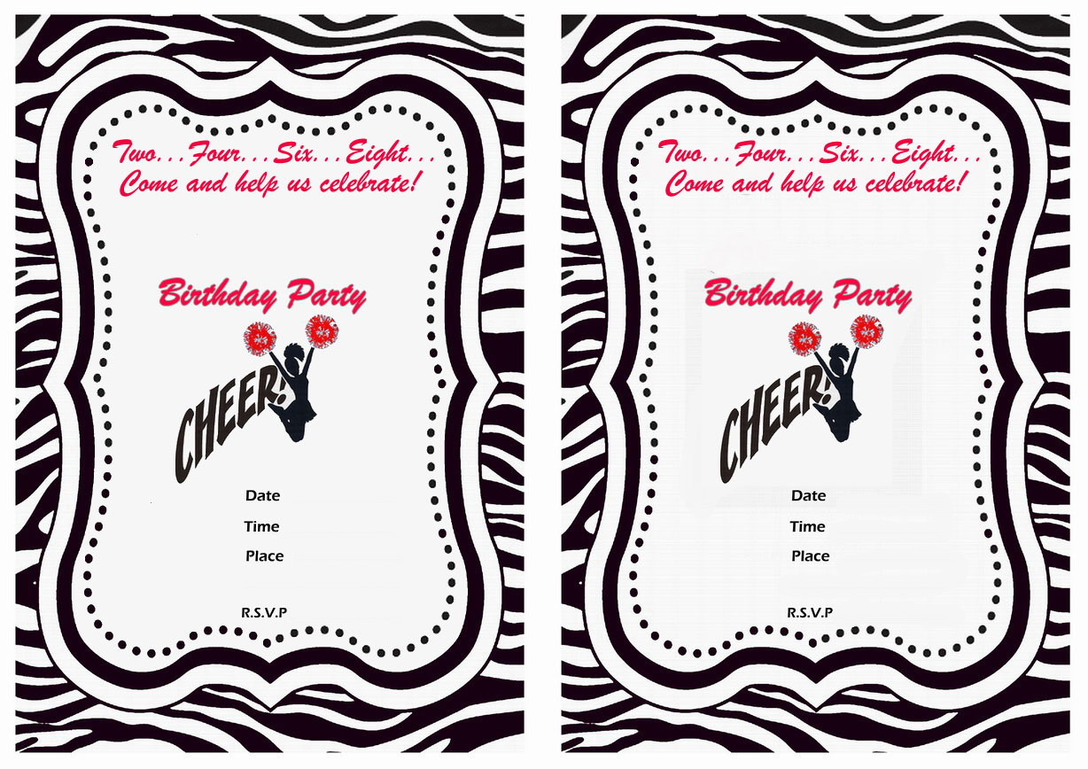 Cheerleading Birthday Invitations | Birthday Printable1228 x 868
