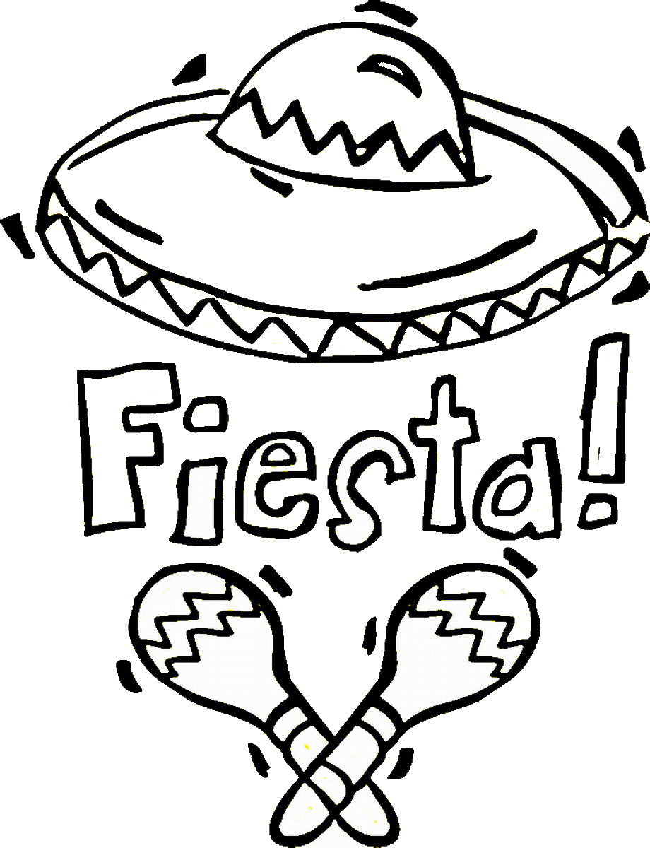 Fiesta Mexican Coloring Pages Birthday Printable
