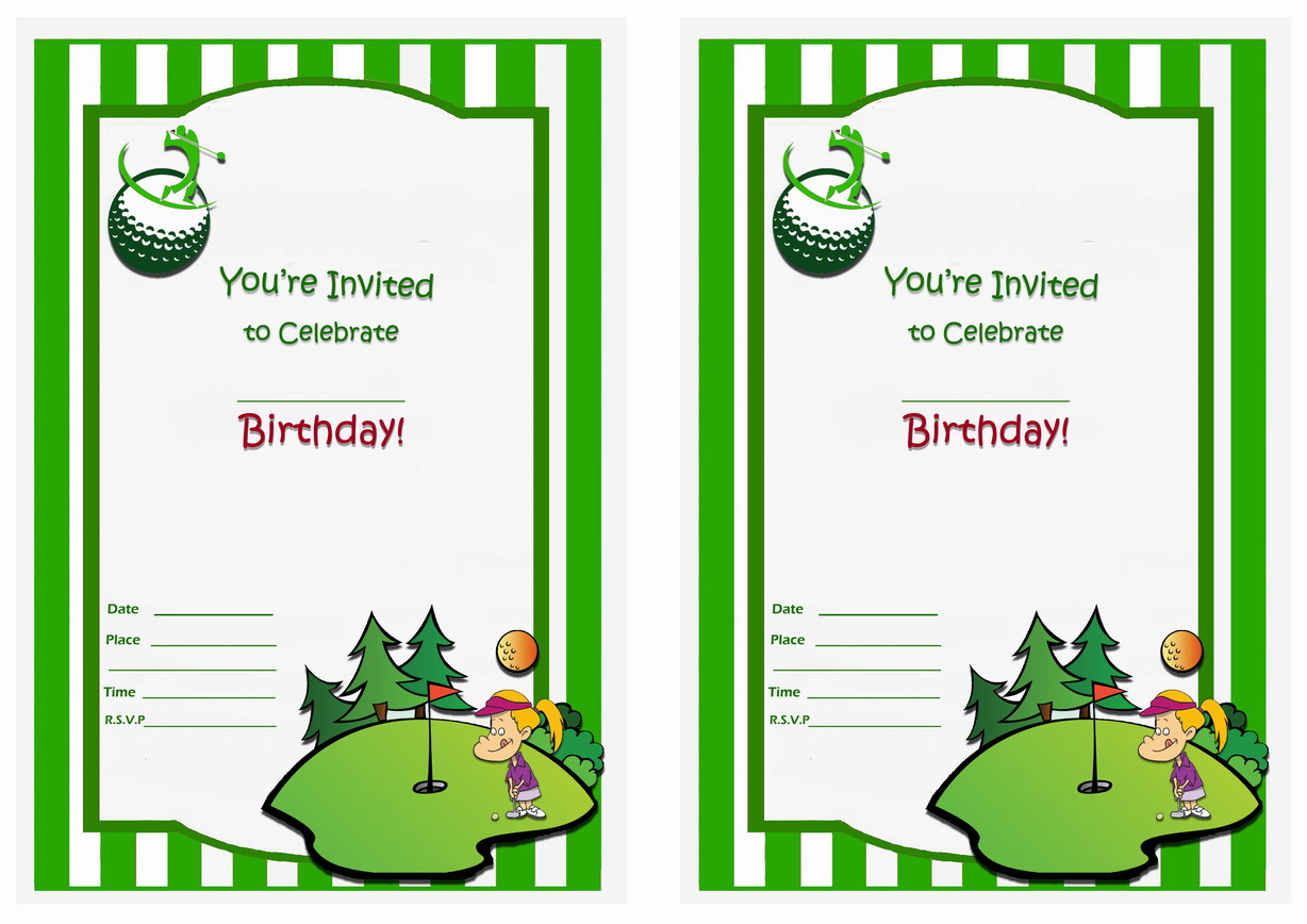 Golf Birthday Invitations | Birthday Printable