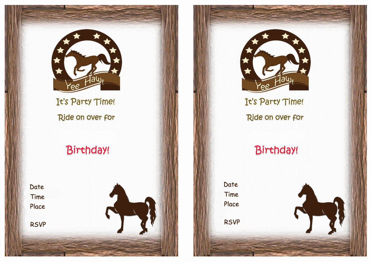 Horse Birthday Invitations Birthday Printable