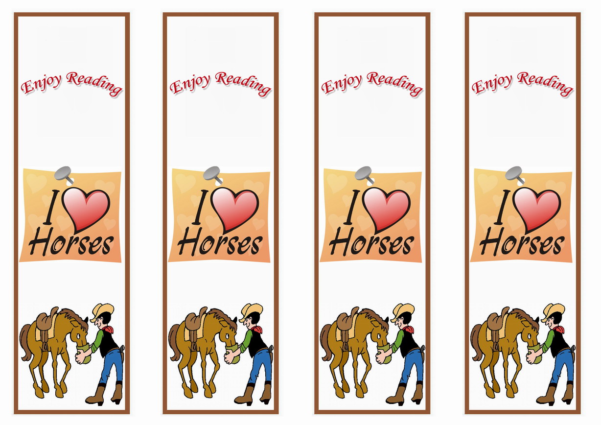 Horse Bookmarks Birthday Printable