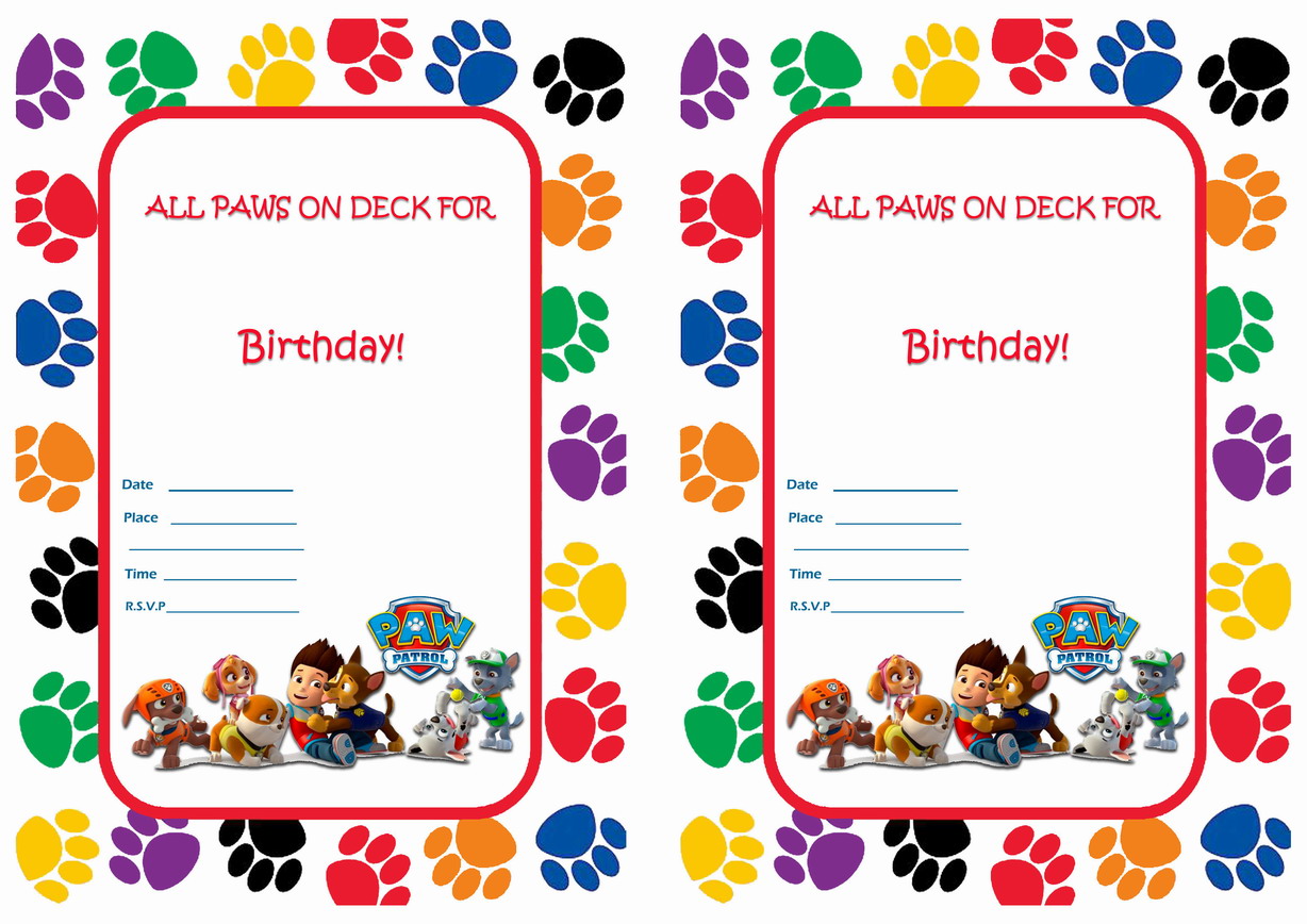 Paw Patrol Birthday Invitations Birthday Printable