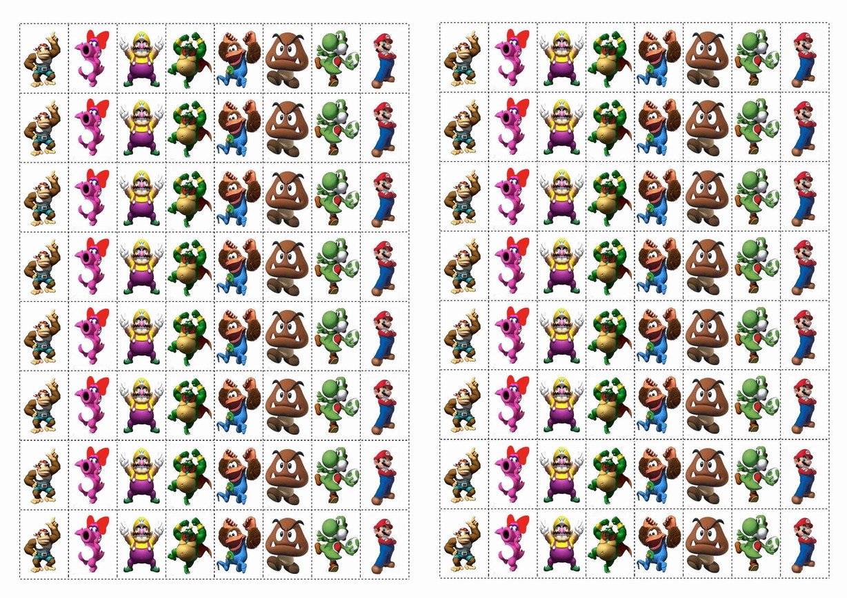 Super Mario Stickers Birthday Printable