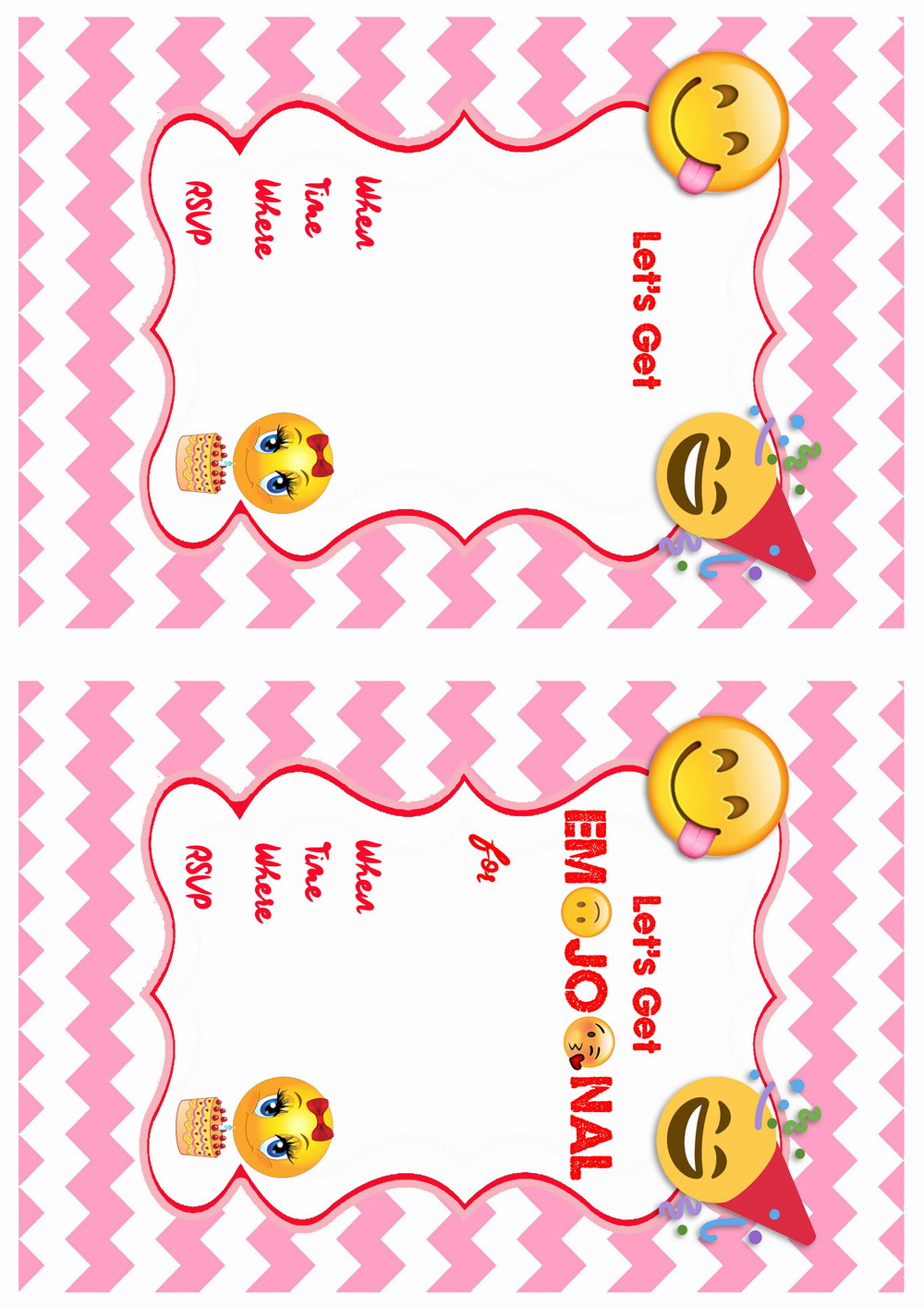 Emoji Birthday Invitations Birthday Printable