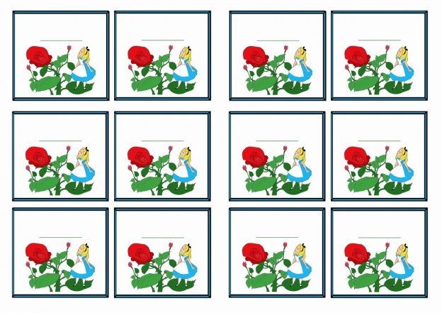 Alice in Wonderland Name Tags – Birthday Printable