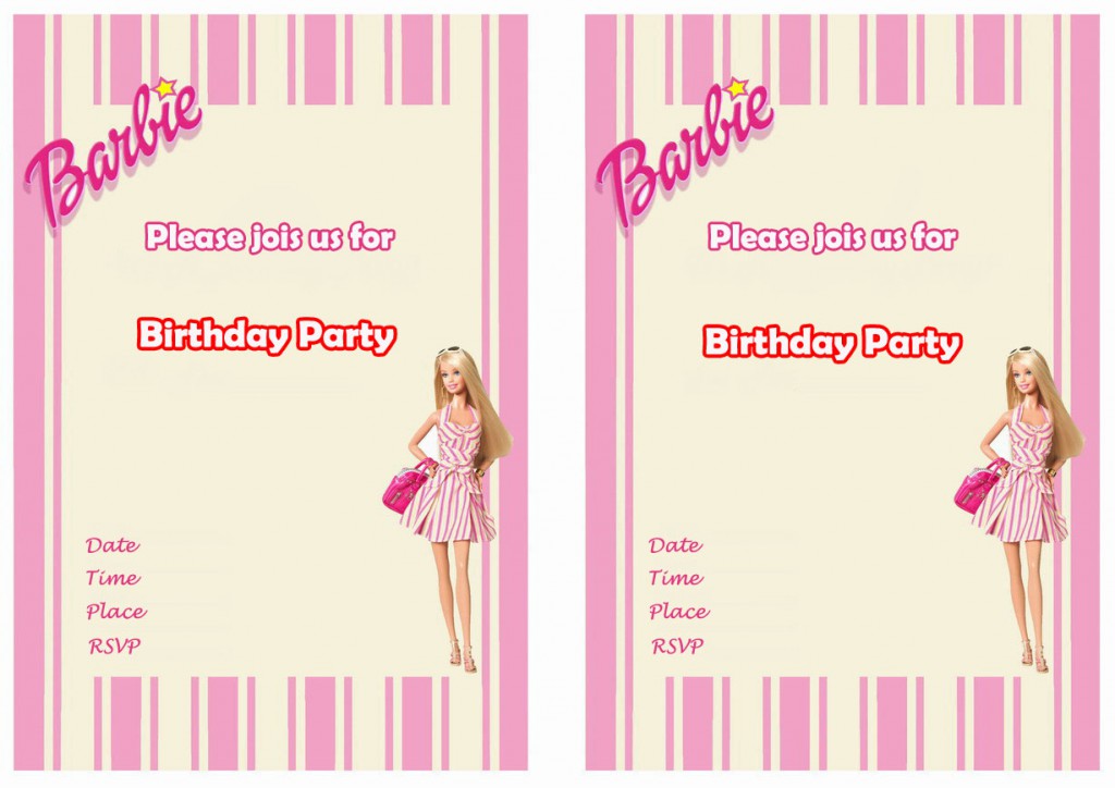 Barbie Birthday Invitations – Birthday Printable