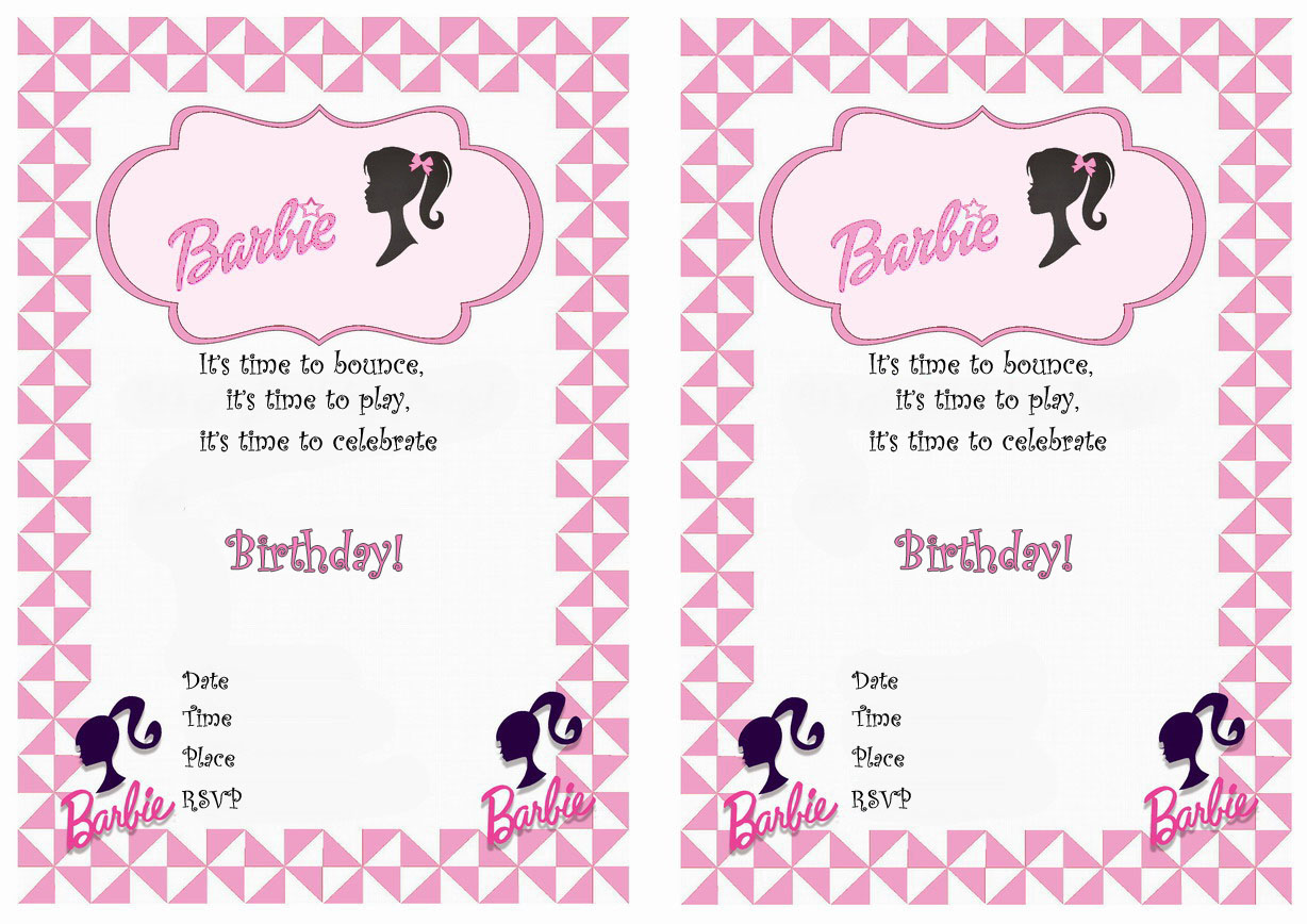 Free Barbie Party Invitations