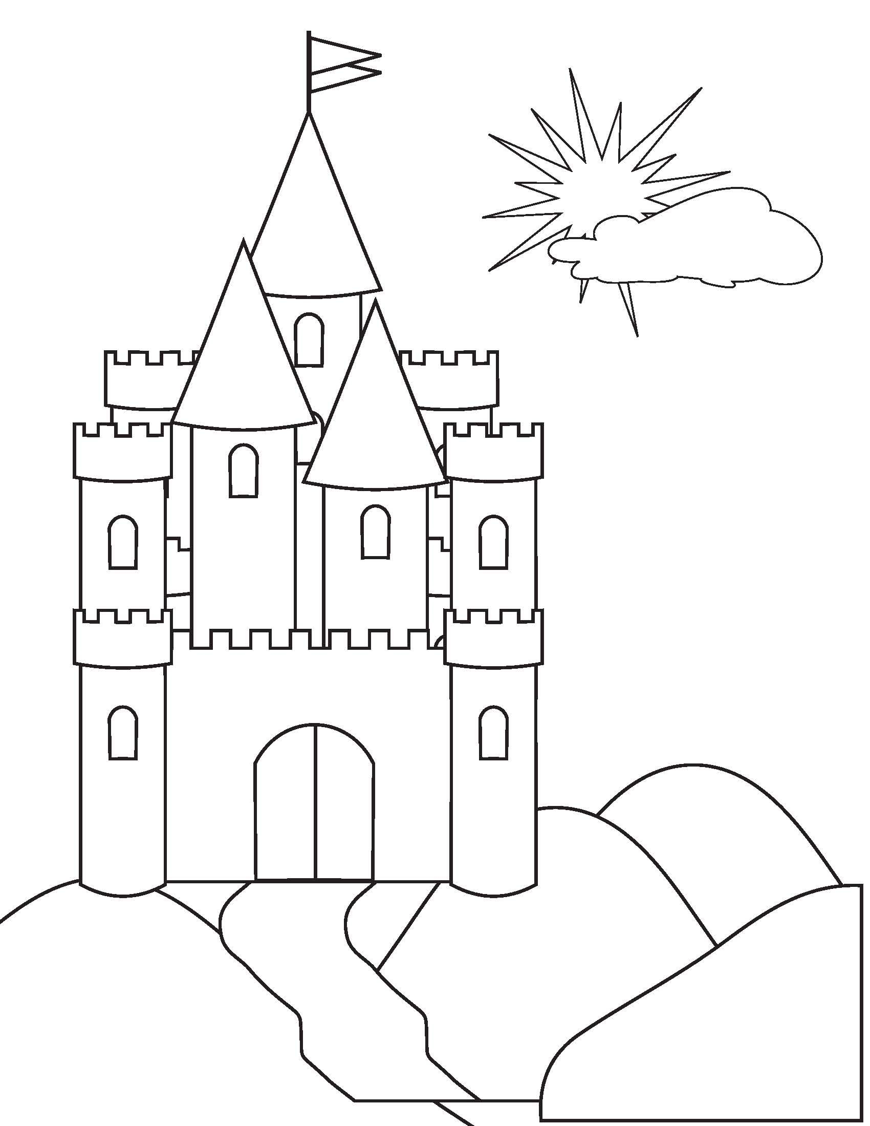 Старый замок по музыке 4 класс. Раскраска замок. Замок рисунок карандашом. Замок раскраска для детей. Сказочный замок раскраска.