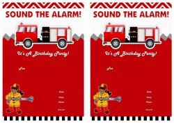 Firefighters Birthday Invitations – Birthday Printable