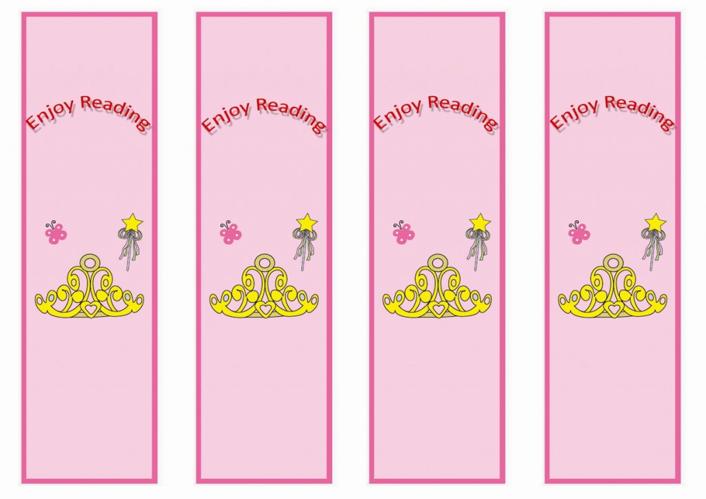 princess bookmarks birthday printable