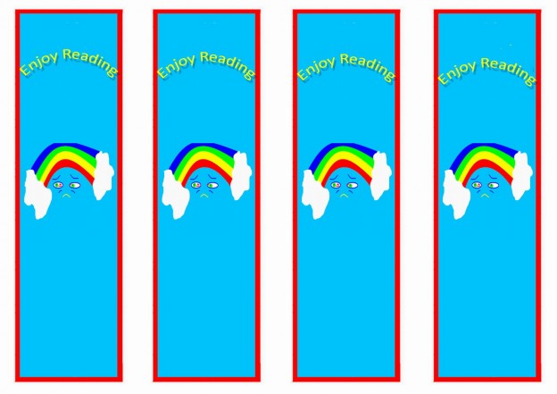 rainbow bookmarks birthday printable