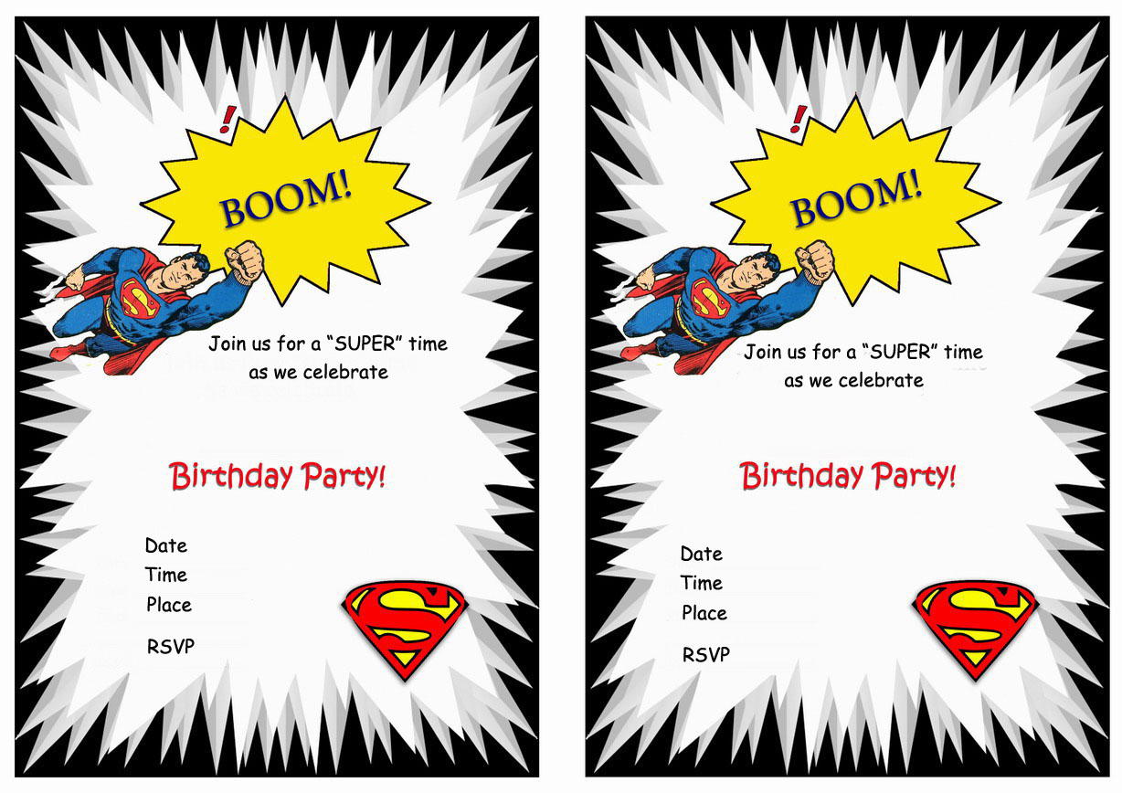 Superman Birthday Invitations Birthday Printable