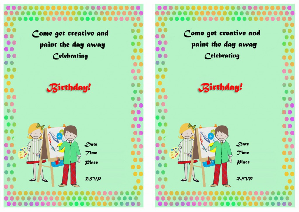 Art & Craft Birthday Invitations – Birthday Printable