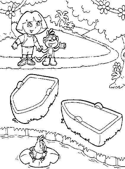 dora map coloring page