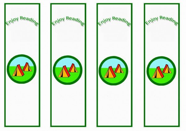 Camping Bookmarks – Birthday Printable
