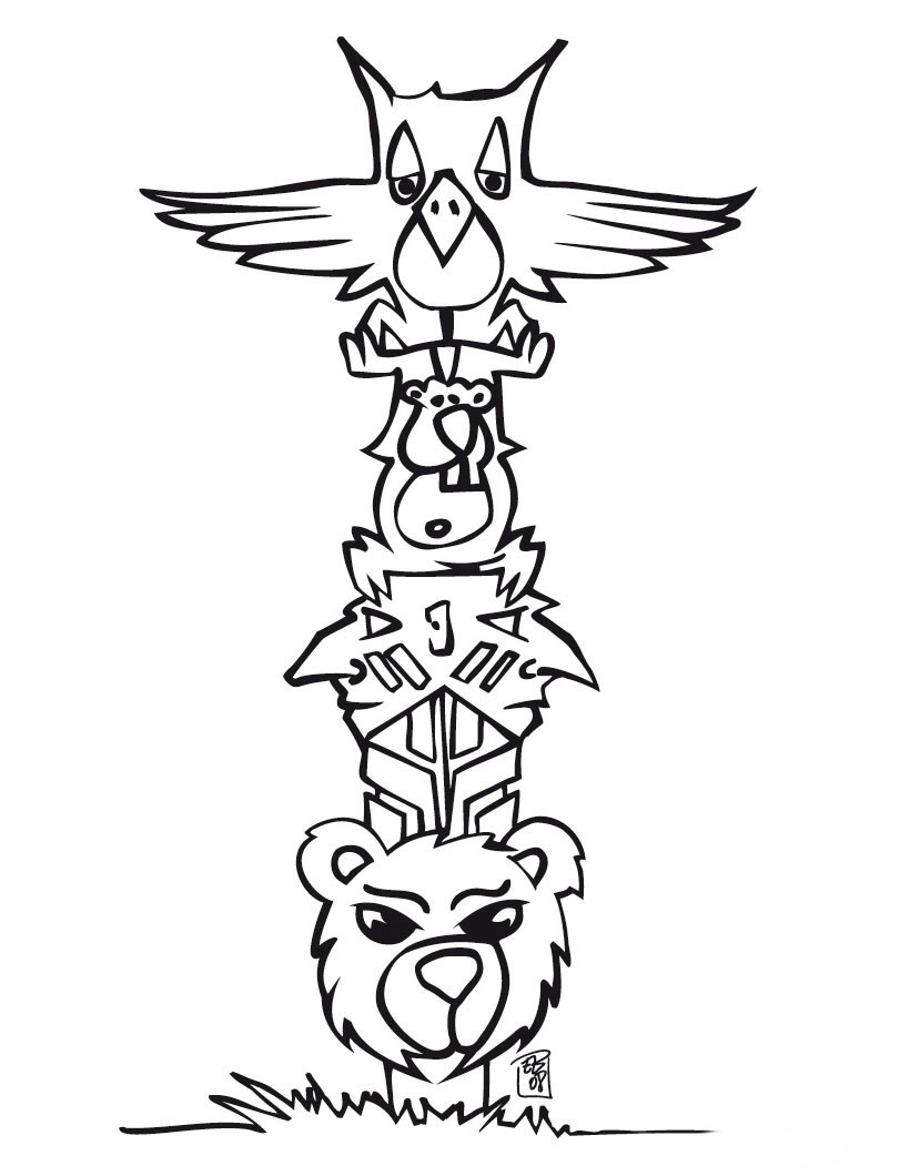 printable totem pole coloring pages