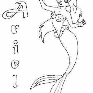 coloring pages of baby ariel