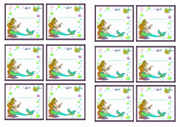 Little Mermaid Name Tags – Birthday Printable