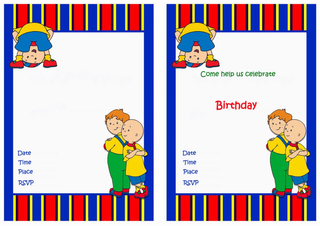 Caillou Party Invitations 7