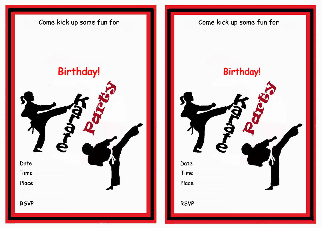 karate birthday invitations – birthday printable
