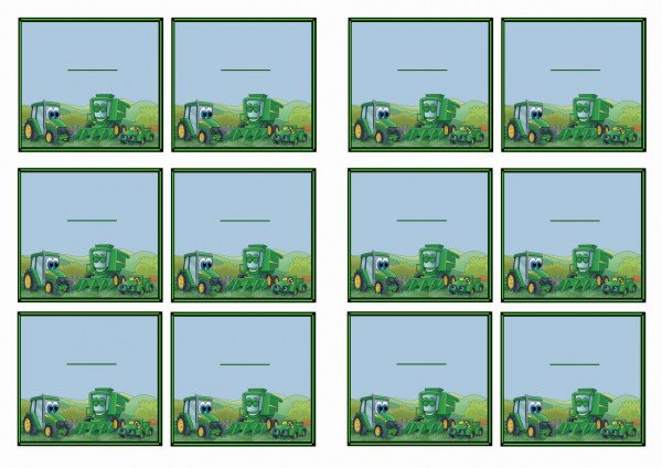 John Deere Name Tags – Birthday Printable