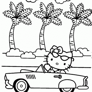 hello kitty happy birthday coloring pages for kids