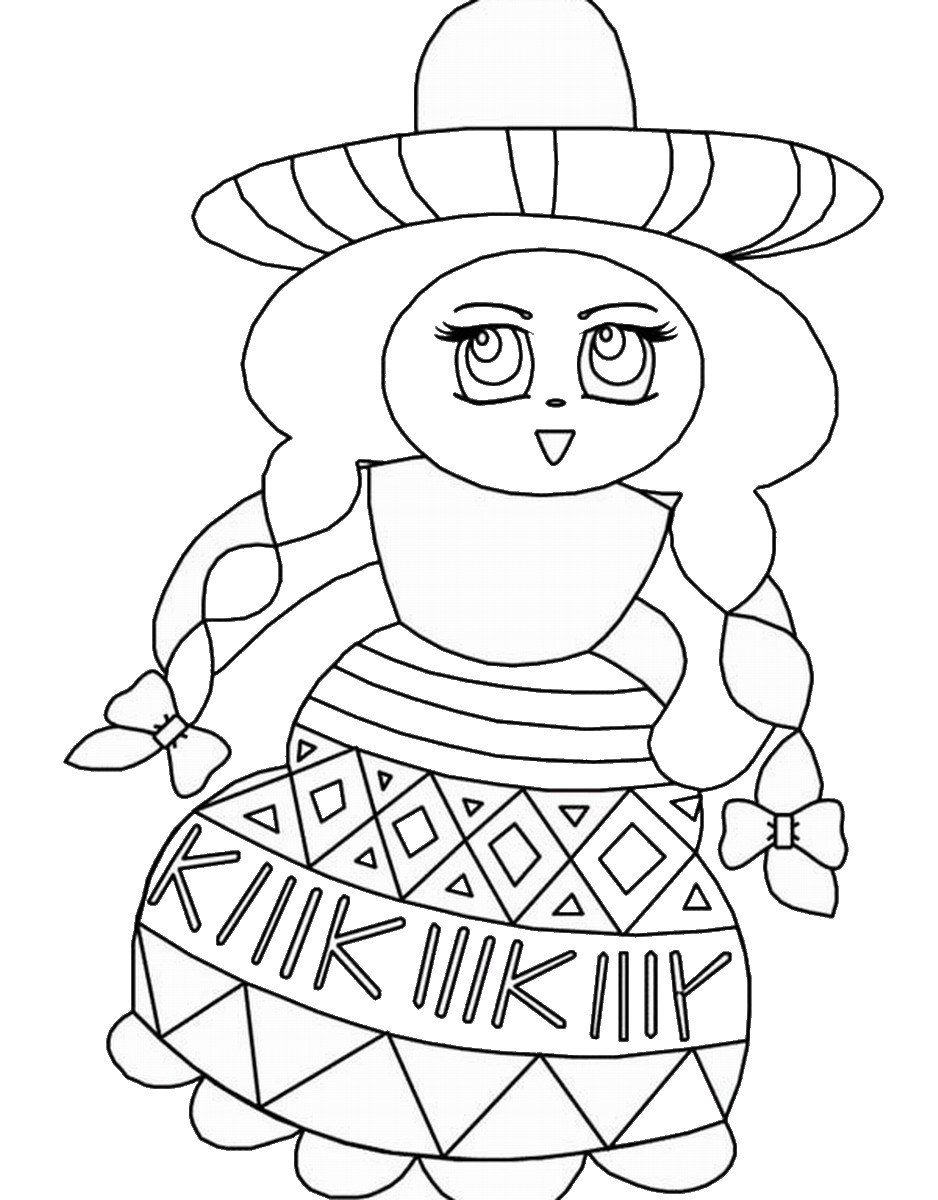 Fiesta Mexican Coloring Pages Birthday Printable