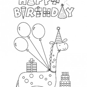 Giraffe Coloring Pages – Birthday Printable
