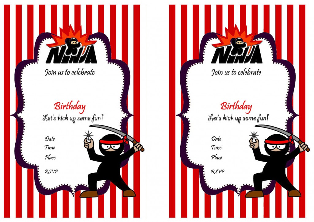 Ninja Warriors Birthday Invitations – Birthday Printable