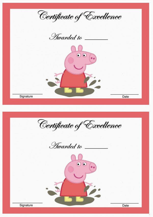 Peppa Pig Awards – Birthday Printable