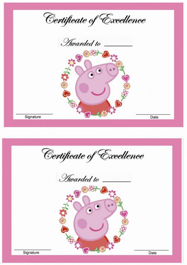 Peppa Pig Awards – Birthday Printable