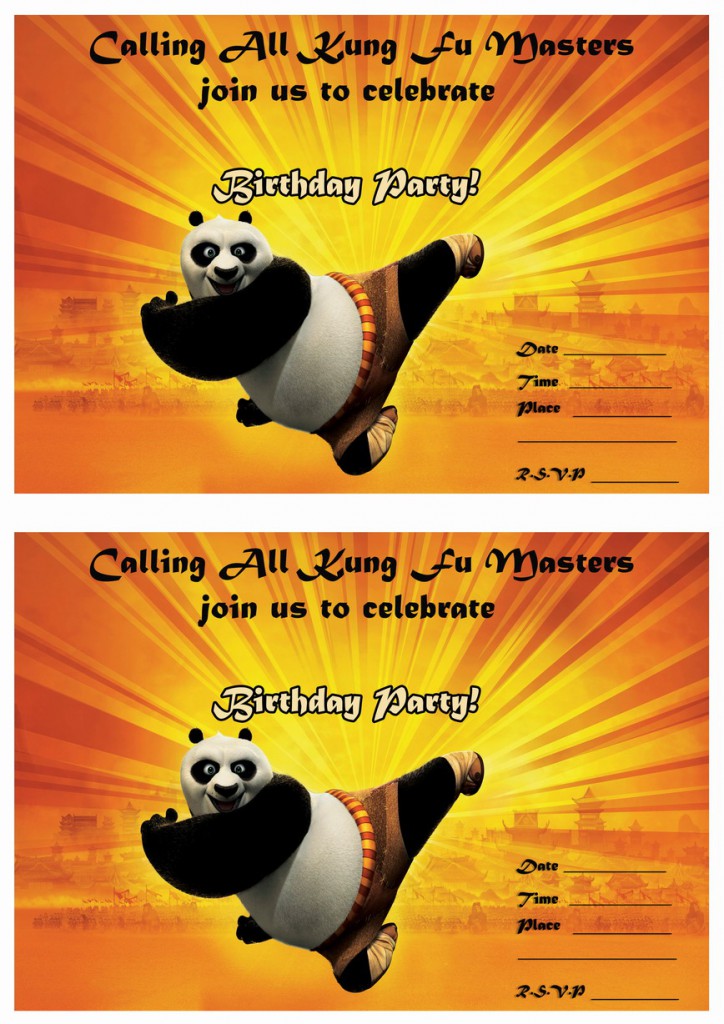 Kung Fu Panda Birthday Invitations – Birthday Printable