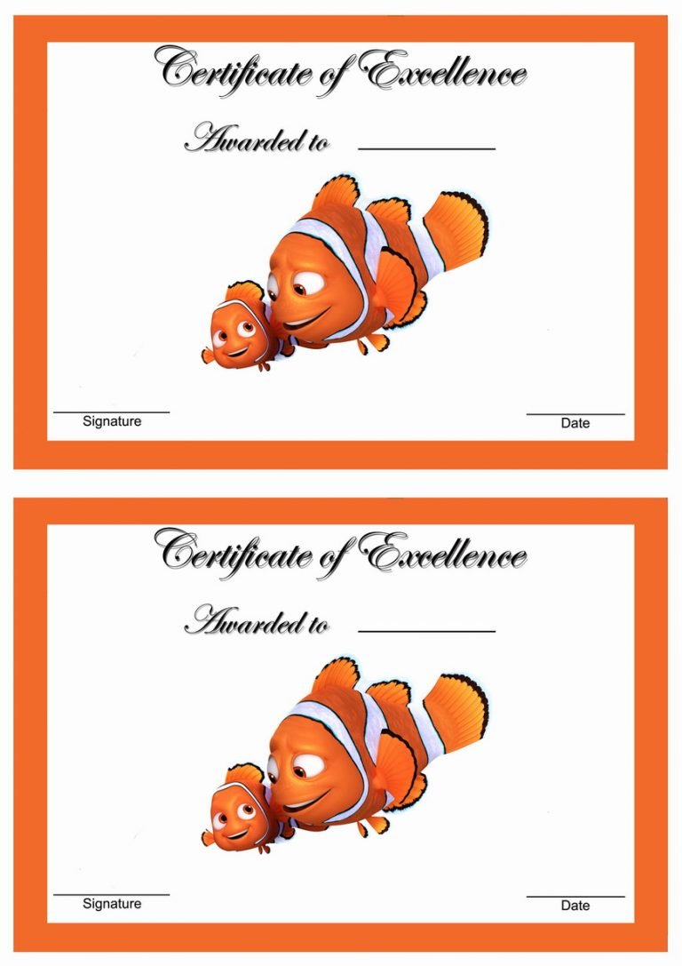 Finding Dory Awards – Birthday Printable