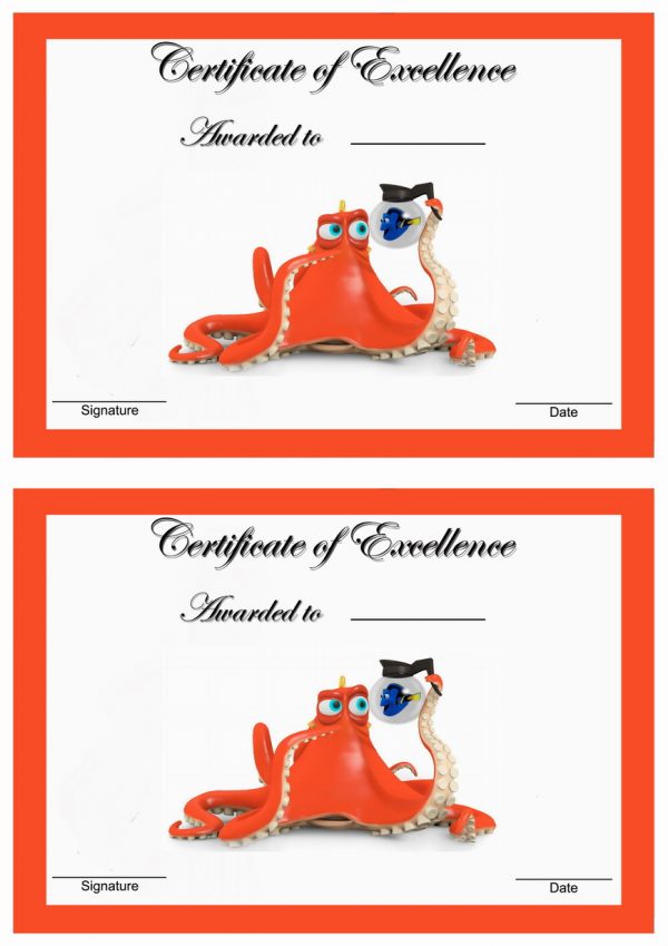 Finding Dory Awards – Birthday Printable