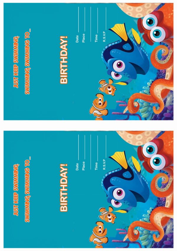 Finding Dory Birthday Invitations – Birthday Printable