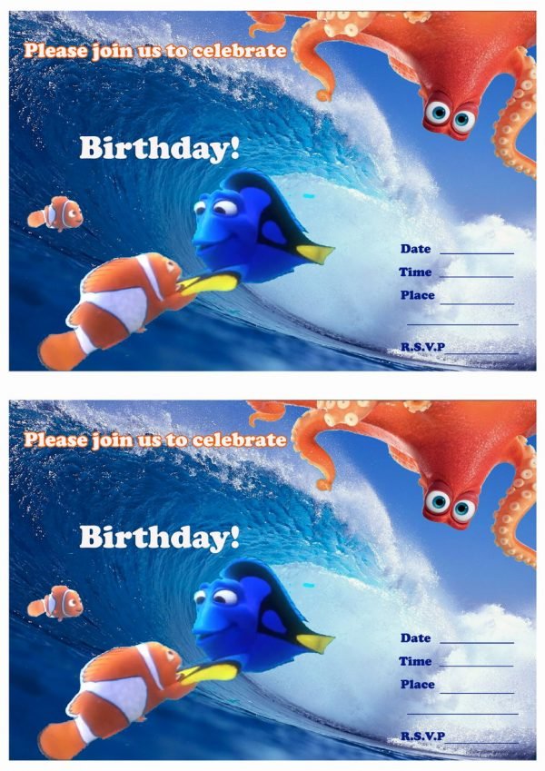 Finding Dory Birthday Invitations – Birthday Printable