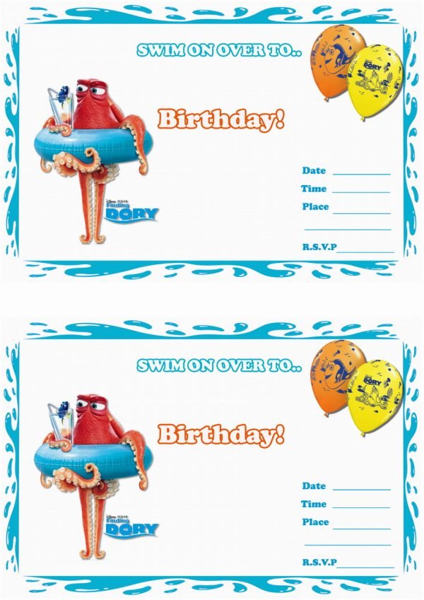 Finding Dory Birthday Invitations – Birthday Printable