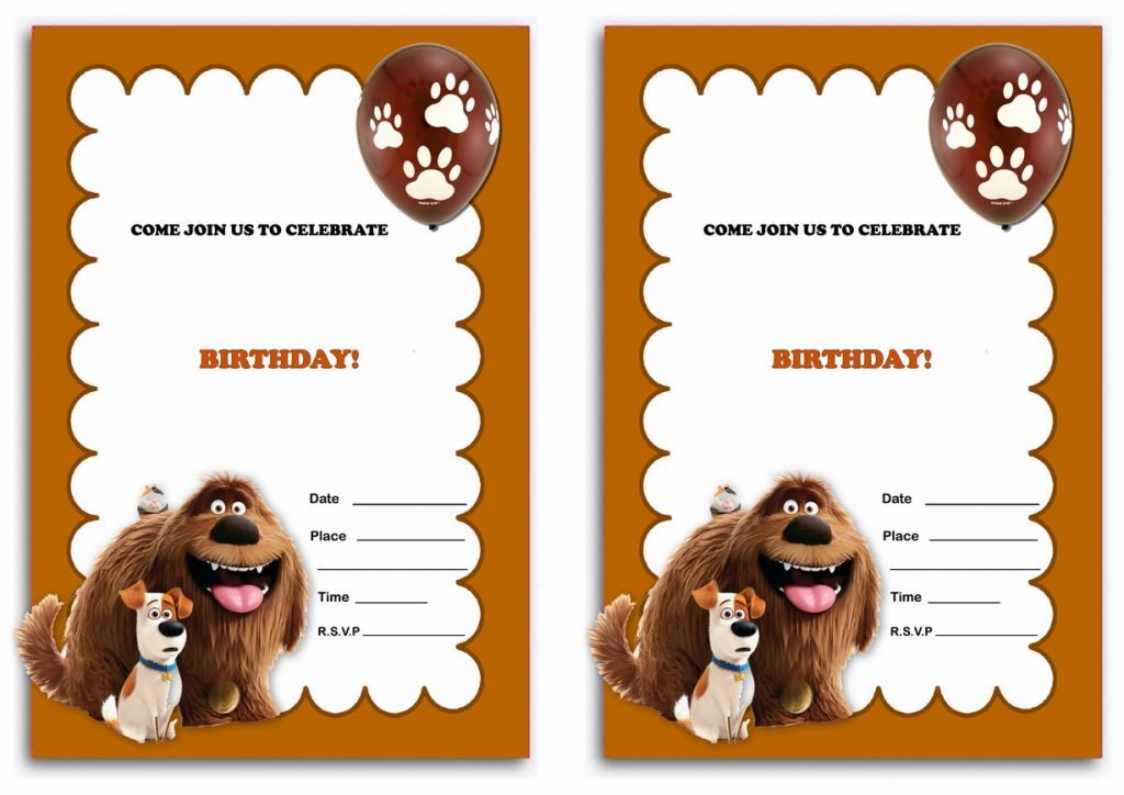 The Secret Life Of Pets Birthday Invitations – Birthday Printable