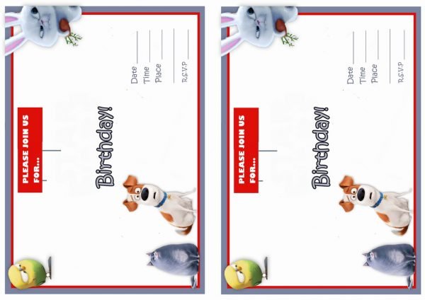 The Secret Life Of Pets Birthday Invitations – Birthday Printable
