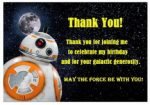 Star Wars Thank you Cards – Birthday Printable