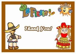 Fiesta Mexican Thank you Cards – Birthday Printable