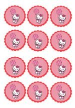 Hello Kitty – Cupcake Toppers – Birthday Printable